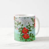 Patroon rood en groen ventilator koffiemok (Voorkant rechts)