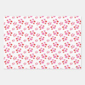 Patroon rood en roze harten inpakpapier vel (Voorkant)