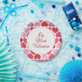 Patroon rood en roze harten papieren bordje (Feest)