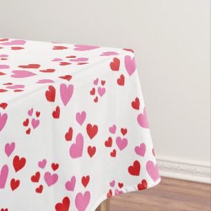 Patroon rood en roze harten tafelkleed