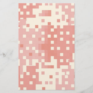 Patroon rood en roze pixel briefpapier