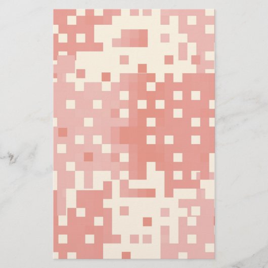 Patroon rood en roze pixel briefpapier (Voorkant)