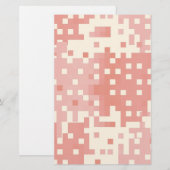 Patroon rood en roze pixel briefpapier (Voorkant / Achterkant)