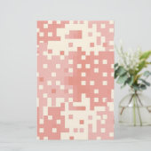 Patroon rood en roze pixel briefpapier (Staand voorkant)