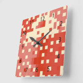 Patroon rood en roze pixels vierkante klok (Hoek)