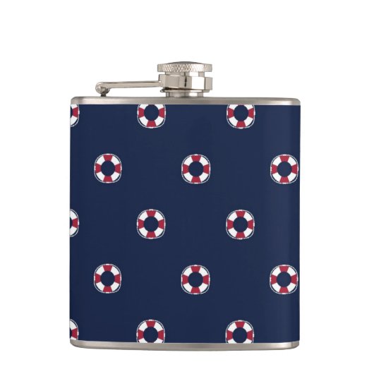 Patroon rood en wit buoy heupfles (Voorkant)