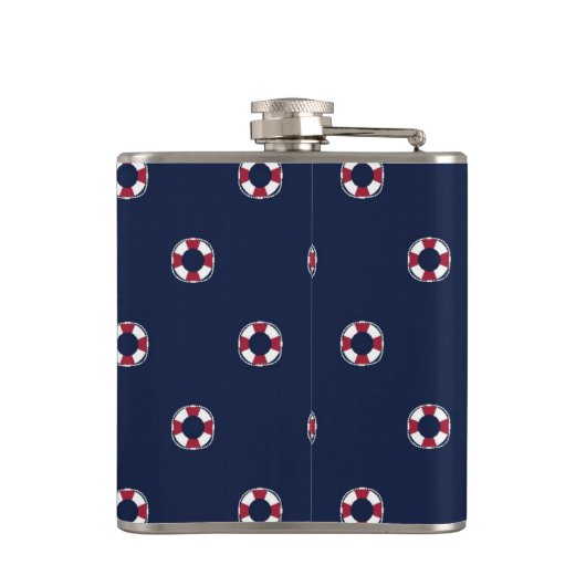 Patroon rood en wit buoy heupfles (Achterkant)