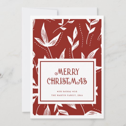  Patroon Rood en Wit Kerst Kaart (Voorkant)