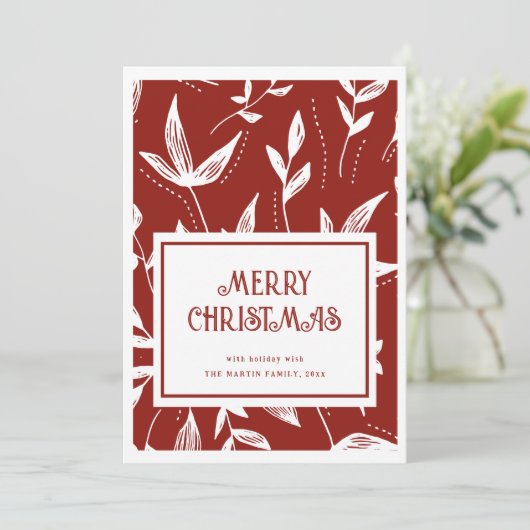  Patroon Rood en Wit Kerst Kaart (Staand voorkant)