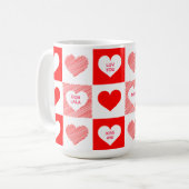 Patroon rood en wit Snoep Koffiemok (Voorkant links)