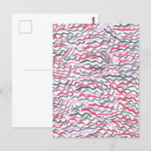 Patroon Rood en Zwart Squiggles Briefkaart