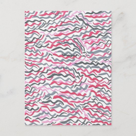 Patroon Rood en Zwart Squiggles Briefkaart (Voorkant)