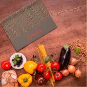 Patroon rood geel mini wilde bloem bruin theedoek