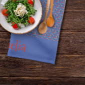 Patroon rood geel mini wilde bloem theedoek