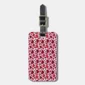 Patroon/rood hart bagagelabel (Voorkant verticaal)