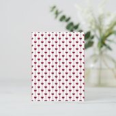 Patroon/rood hart briefkaart (Staand voorkant)