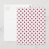 Patroon/rood hart briefkaart (Voorkant / Achterkant)