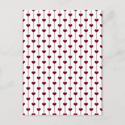 Patroon/rood hart briefkaart (Voorkant)