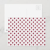 Patroon/rood hart briefkaart (Voorkant / Achterkant)