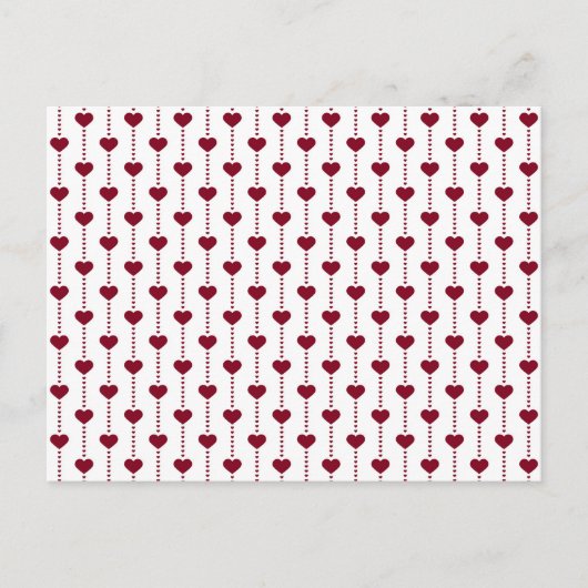 Patroon/rood hart briefkaart (Voorkant)