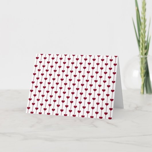 Patroon/rood hart feestdagen kaart (Voorkant)