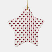 Patroon/rood hart keramisch ornament (Rechts)