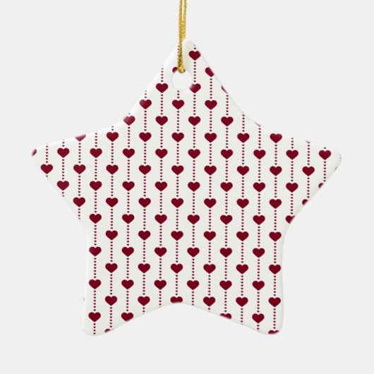Patroon/rood hart keramisch ornament (Voorkant)