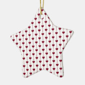 Patroon/rood hart keramisch ornament (Links)