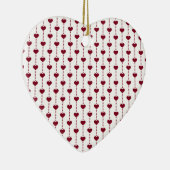 Patroon/rood hart keramisch ornament (Rechts)