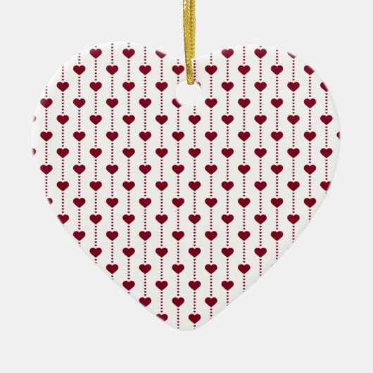 Patroon/rood hart keramisch ornament (Voorkant)