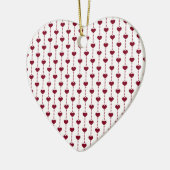 Patroon/rood hart keramisch ornament (Links)