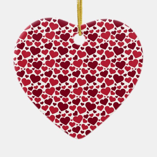 Patroon/rood hart keramisch ornament (Voorkant)