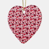 Patroon/rood hart keramisch ornament (Links)