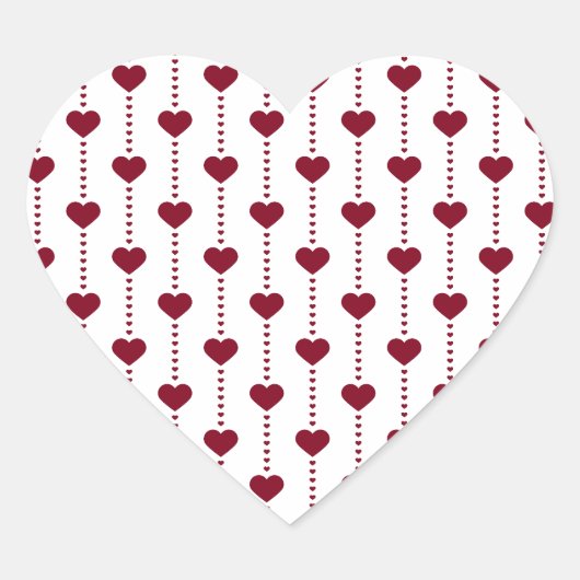 Patroon/rood hart sticker (Voorkant)