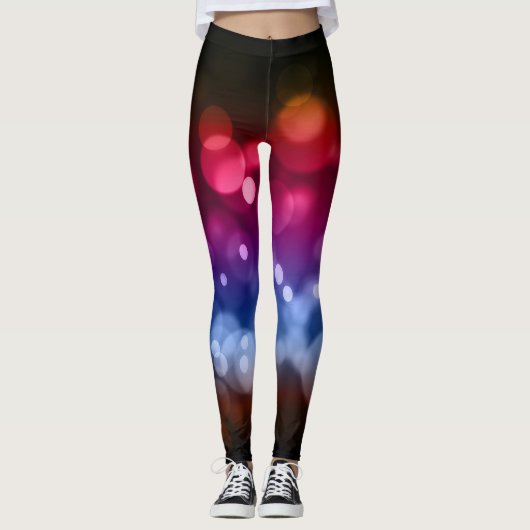 Patroon rood, Paars, blauw en bruin Leggings (Voorkant)
