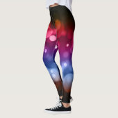 Patroon rood, Paars, blauw en bruin Leggings (Links)