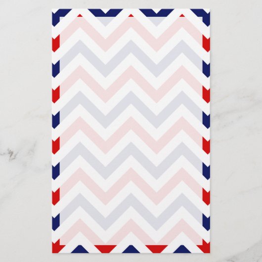 Patroon rood, wit, blauw briefpapier (Voorkant)