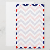 Patroon rood, wit, blauw briefpapier (Voorkant / Achterkant)