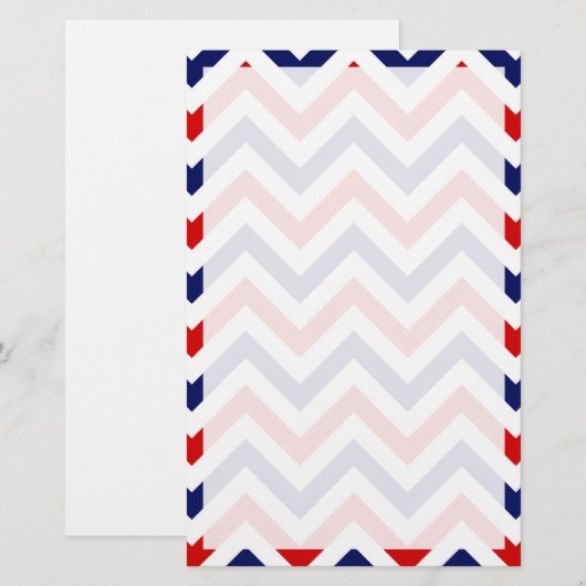 Patroon rood, wit, blauw briefpapier (Voorkant / Achterkant)