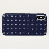 Patroon rood wit en blauw anker Case-Mate iPhone case (Achterkant (horizontaal))