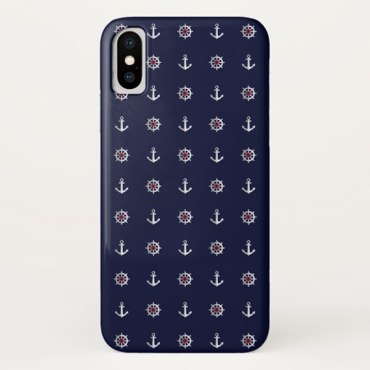 Patroon rood wit en blauw anker Case-Mate iPhone case (Achterkant)