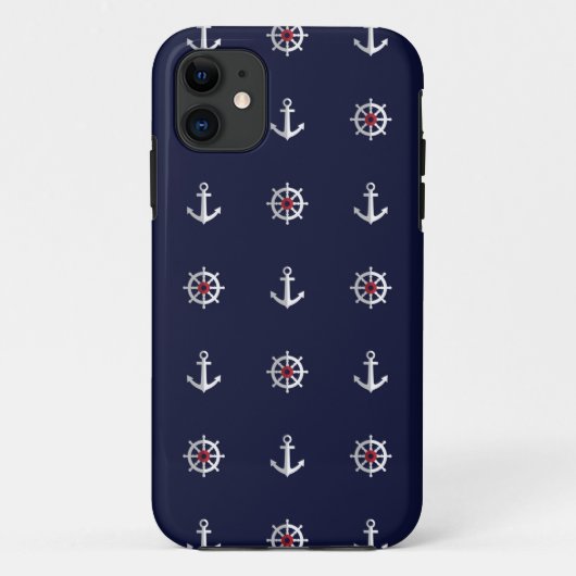 Patroon rood wit en blauw anker Case-Mate iPhone case (Achterkant)