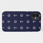 Patroon rood wit en blauw anker Case-Mate iPhone case (Achterkant (horizontaal))