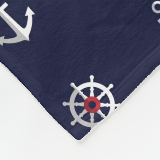 Patroon rood wit en blauw anker fleece deken (Hoek)