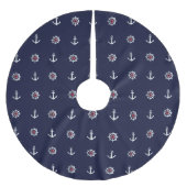 Patroon rood wit en blauw anker kerstboom rok (Voorkant)