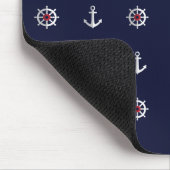 Patroon rood wit en blauw anker muismat (Hoek)