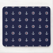 Patroon rood wit en blauw anker muismat (Voorkant)