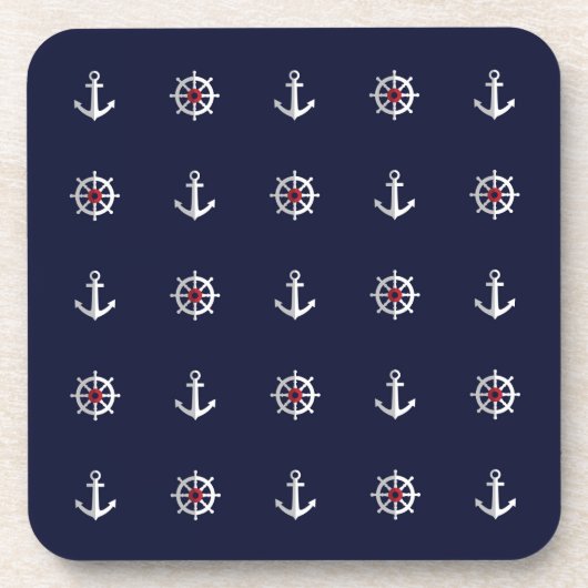 Patroon rood wit en blauw anker onderzetter (Voorkant)