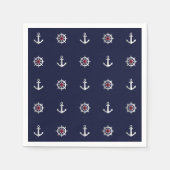 Patroon rood wit en blauw anker servet (Voorkant)