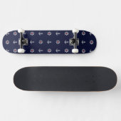 Patroon rood wit en blauw anker skateboard (Horizontaal)